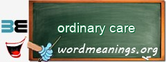 WordMeaning blackboard for ordinary care